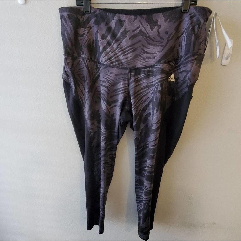 Adidas High Rise 7/8 Length Active Athletic Workout Leggings Plus Size 3X